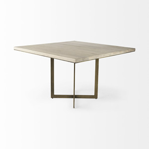 Table à manger carrée moderne HMS en bois massif et or, ensemble convertible pour la maison et le bar, design rustique traditionnel - Product Image 4