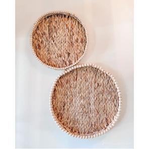 Bandeja de servicio tejida de mimbre hecha a mano Bandeja de servicio de fruta de agua trenzada Bandeja de mimbre tejida Venta caliente de la India - Product Image 3