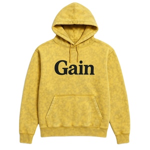 Survêtement jaune vieilli délavé à l'acide Ensemble sweat à capuche et jogging avec logo personnalisé - Product Image 1