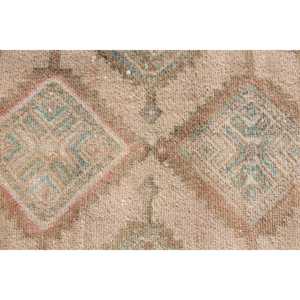 Alfombra Turca de 3x9.7 pies, Alfombra de Lana Ikat Marrón Vintage - Product Image 5