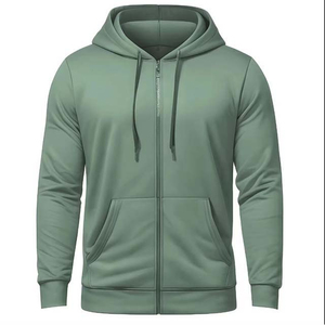 Wholesale Custom High Quality Men Thick Winter Full Zip Warm Faux Fur <b>Sherpa</b> Fleece <b>Lined</b> <b>Hoodie</b> - Product Image 1