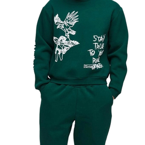 Ensemble de survêtement deux pièces de style streetwear pour homme avec imprimé graphique artistique, sweat-shirt décontracté et pantalon de jogging - Product Image 4