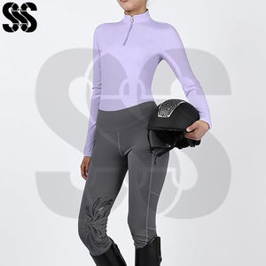 Créez vos propres chemises d'équitation tendance pour femmes, de haute qualité, personnalisées, en tissu léger et respirant, avec impression de logo et broderie - Product Image 3