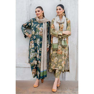 BAROUQE-3pcs Casual Crepe Collection KARANDI Printed Shirt Dupatta <b>Trousers</b>-BIC-2579 - Product Image 6