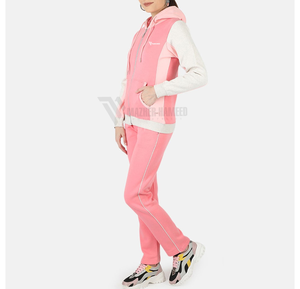 ชุดวอร์มแฟชั่นสำหรับผู้หญิงกางเกงวิ่งพร้อมแจ็กเก็ตผ้าฝ้ายสวมใส่สบายโลโก้ตามสั่ง - Product Image 3