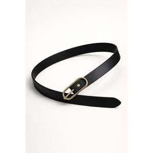 Ceinture fine noire à boucle longue pour femme, ceinture pour veste, ceinture pour chemise, ceinture pour robe KMR003 - Black2 - Product Image 6