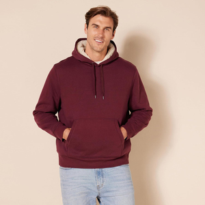 Pull à capuche surdimensionné pour hommes 400 GSM Heavy Cotton Fleece Custom Puff Printed Warm Winter Streetwear Drop Shoulder Black Color - Product Image 6