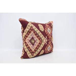 Oreiller Kilim Patchwork bohème de luxe 28x28 pouces coussin en laine marron tissé Vintage moelleux pour vivre literie décor de noël - Product Image 3