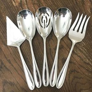 Juego de cubiertos de diseño de bambú redondo largo decorativo de Metal plateado, juego de cubiertos de diseño de Portugal de la mejor calidad - Product Image 3