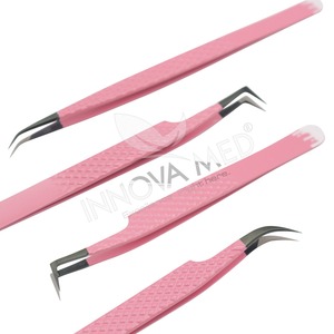 Juego de pinzas para pestañas Innovamed Diamond Grip Pink, pinzas para pestañas ligeras clásicas y voluminosas con punta puntiaguda de precisión - Product Image 6