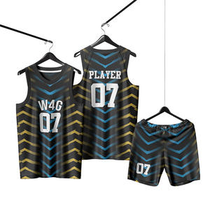 ชุดบาสเก็ตบอลคอวีแบบไม่มีแขน รุ่น Custom W4G ผลิตจากโพลีเอสเตอร์ 100% สำหรับผู้ชาย ระบายอากาศได้ดี ซับเหงื่อ พร้อมลายพิมพ์แบบรีดร้อน - Product Image 6