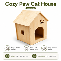 Maison pour chat en bois naturel, niche intérieure pour chat, meuble pour chat en bois avec design confortable et cachette, OEM personnalisé