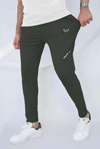 <b>Green</b> Color Casual Straight Stretchable Spring Running Track Gym Jogger Zipper Pocket Breathable Eco-Friendly Lightweight <b>Men's</b> - Product Image 6
