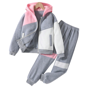 Chándales para niños con logotipo personalizado, conjunto de invierno transpirable de talla grande, capucha, patrón sólido, estampado, técnicas lavadas, ropa perfecta para niños - Product Image 1
