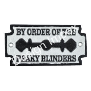 Blade de rasage Signe général PAR ORDRE DU PEAKY BLINDER Métal Signe général Usine Artisanat fait à la main Signe mural personnalisé Bonne qualité - Product Image 1