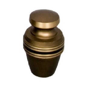 Urnes de souvenir de crémation en laiton de haute qualité avec bande d'or et urnes funéraires en métal fini de couleur marron pour les cendres humaines - Product Image 1