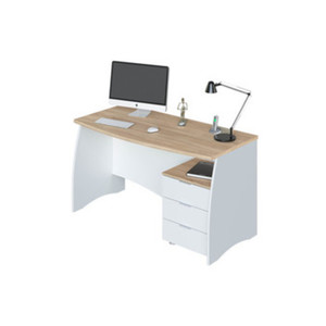 Kit Scrivania Estil con 3 Cassetti 136x67x74h cm Rovere/Bianco - Product Image 1