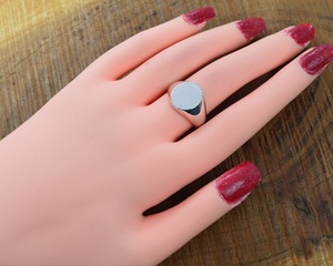 <b>Plain</b> Silver Signet <b>Ring</b> 925 Sterling Silver Handmade Unisex Gemstone <b>Ring</b> Designer Jewelry Gift for Christmas - Product Image 4