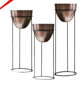 Jardinière simple en métal en acier inoxydable pour restaurant et bar d'hôtel - Product Image 4