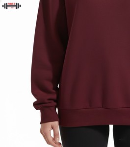 Sweat à capuche oversize en molleton de coton de haute qualité pour femme, avec logo personnalisé sur le devant, style streetwear d'hiver - Product Image 4
