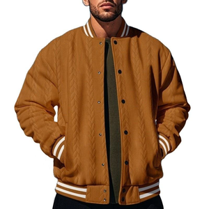 Chaqueta de béisbol deportiva para hombre de otoño e invierno, cárdigan abotonado informal de nuevo diseño, prendas de vestir exteriores con cuello levantado - Product Image 3