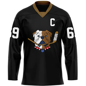 Maillot de hockey sur glace de haute qualité 100% polyester avec logo personnalisé saison d'hiver respirante avec service OEM fabriqué au Pakistan - Product Image 5