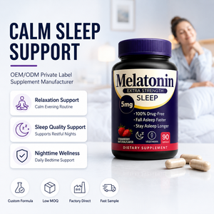 Capsules de mélatonine Bien-être nocturne Végétarien Sans sucre Compléments alimentaires Emballage personnalisé en usine Marque privée Faible MOQ - Product Image 4