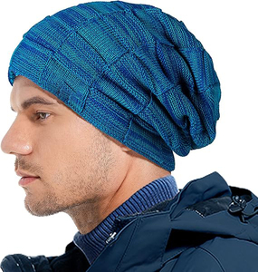 Venta al por mayor Nuevos Gorros Slouchy Cable Knit Chunky Skull Cap Grueso Cálido Invierno Sombreros para Dama - Product Image 4