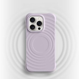 เคสโทรศัพท์ซิลิโคน TPU ลายคลื่น3D หรูหราบางเฉียบแม่เหล็กกันกระแทกฝาครอบมือถือสำหรับ iPhone 16 PROMAX 16 PLUS 15 14 13 - Product Image 3