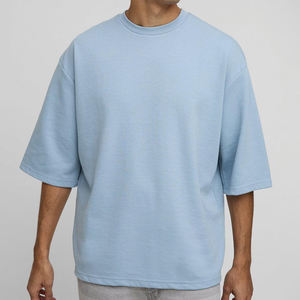 Camiseta de Punto de Alta Calidad de Secado Rápido Estilo Inglés, Marca Personalizada, Color Sólido, Corte Holgado, Talla Grande, Lisa, Personalizable - Product Image 1