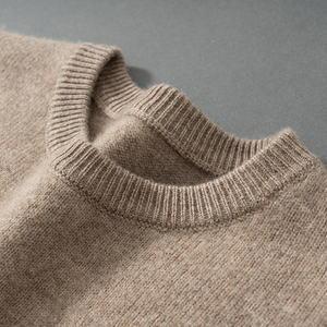 Pull en cachemire pour homme, manches longues, col rond, tricot rayé, décontracté, tricot uni, chaud, tendance, personnalisable à l'avant - Product Image 6