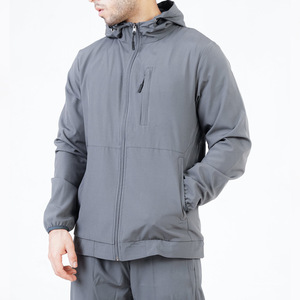 Zipper Up Soft Shell Survêtement 2 Pièces Ensemble Hommes Avec Passepoil Poignets Élastiques Unisexe Nylon Coupe-Vent Survêtements Hommes - Product Image 5