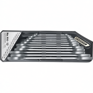 Ensemble d'outils d'atelier GEDORE 12 pièces, clés à double embout 6-120 H SW6-32 mm, acier inoxydable chromé - Product Image 3