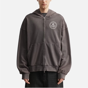 Sweat à capuche surdimensionné et court pour homme, broderie usée personnalisée OEM, poids lourd - Product Image 5