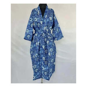 Kimono d'été Boho House en coton confortable, robe de plage, cadeau d'anniversaire pour maman, maternité, confortable, Pur Inde Bloc Son Main - Product Image 1