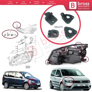 Support de fixation de phare BHL527, kit de réparation avec languettes, côté droit, pour Caddy MK3 2K 2C Touran MK1 1T3 2010-2015 2K5998226 - Product Image 5