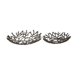 Cuenco para servir con raíces de árbol de oro de aluminio de diseño innovador perforado para decoración de mesa de comedor cuencos de frutas hechos a mano - Product Image 2