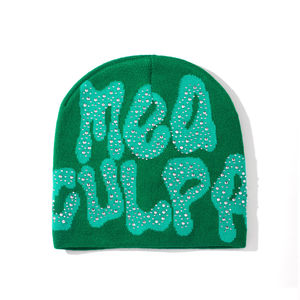 Nouveau bonnet d'hiver très vendu, logo personnalisé, tricot acrylique jacquard, 100% laine, unisexe adulte, prix de gros, bonnets sur mesure 2026 - Product Image 4