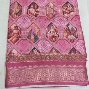 Sarees Dola à impression numérique, collection exquise London Queen, saree en soie Dola à impression numérique de qualité supérieure, saree pour femmes, vente en gros surat - Product Image 1