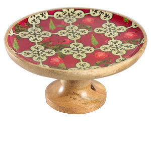 Accessoires de décoration de vaisselle de célébration de fête d'anniversaire support de gâteau de Base en bois enduit de poudre noire - Product Image 5