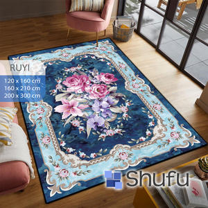 Alfombra de franela de lujo Shufu, diseño moderno, antialérgico, antideslizante, respaldo de TPR, alfombras duraderas de poliéster hechas a máquina para el hogar - Product Image 1