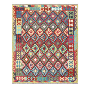 พรมกิลิมไมมาณา อัฟกานิสถาน ขนาด 246 x 203 ซม. พรมและชุดพรมแบบดั้งเดิมของชาวอัฟกัน - Product Image 1