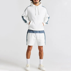 OEM Wholesale sportswear hoodie jogger tracksuit blank two piece short <b>sets</b> for <b>men</b> custom logo Activewear Tracksuits - Product Image 1