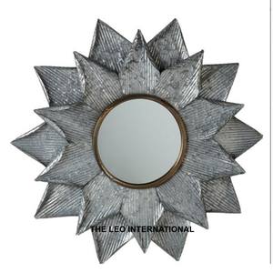 Espejo de pared moderno con acabado dorado de forma redonda de Metal de aluminio de la India, estilo elegante, decorativo para el hogar hecho a mano de lujo - Product Image 2