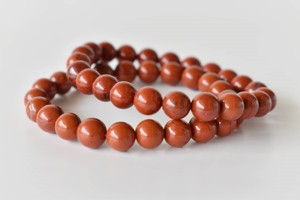 กำไลข้อมือหินแจสเปอร์สีแดงธรรมชาติขัดเงา ขนาด 8 มม. รูปทรงกลม สำหรับทำเครื่องประดับสมาธิ ขายส่ง - Product Image 2