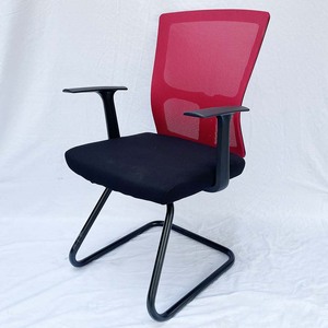 Silla ergonómica roja con reposabrazos desmontables, respaldo de malla y reposacabezas ajustable - MFW15QR - Uso doméstico - Espuma y tela - Plegable - Product Image 3
