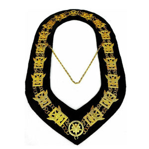 Collier de chaîne de la Grande Loge maçonnique, plaqué or, tissu en velours de haute qualité, collier de chaîne maçonnique - Product Image 4