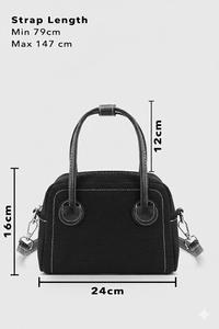 High Quality Women's <b>Bowling</b> Bag PU Custom Logo Fashionable Zipper Shoulder Handbag Canvas Lining Factory Price - Product Image 6