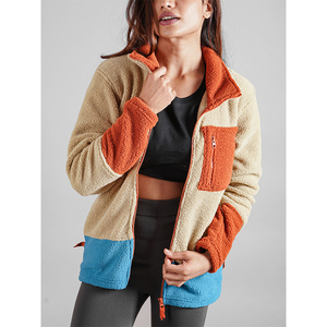 Vente chaude femmes Logo personnalisé doux chaud hiver sport Style polaire veste respirant coupe-vent tissé méthode de tissage - Product Image 1