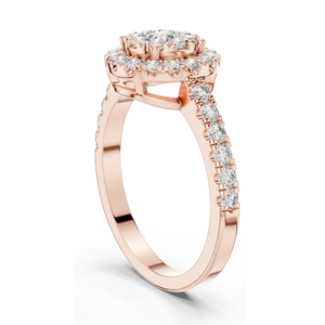 Bague halo en diamant de laboratoire 0,744 CT pour femmes, clarté VVS-VS EF, or 18 carats, 14 carats, 10 carats et argent 925, or rose, or jaune, or blanc - Product Image 5